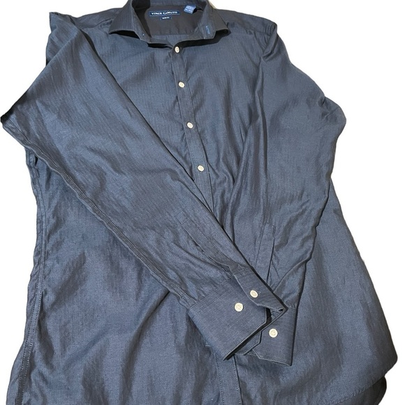 Vince Camuto Button up Dress Shirt Blue - Size 15.5 Slim Fit - Shimmer to Fabric - Picture 6 of 10